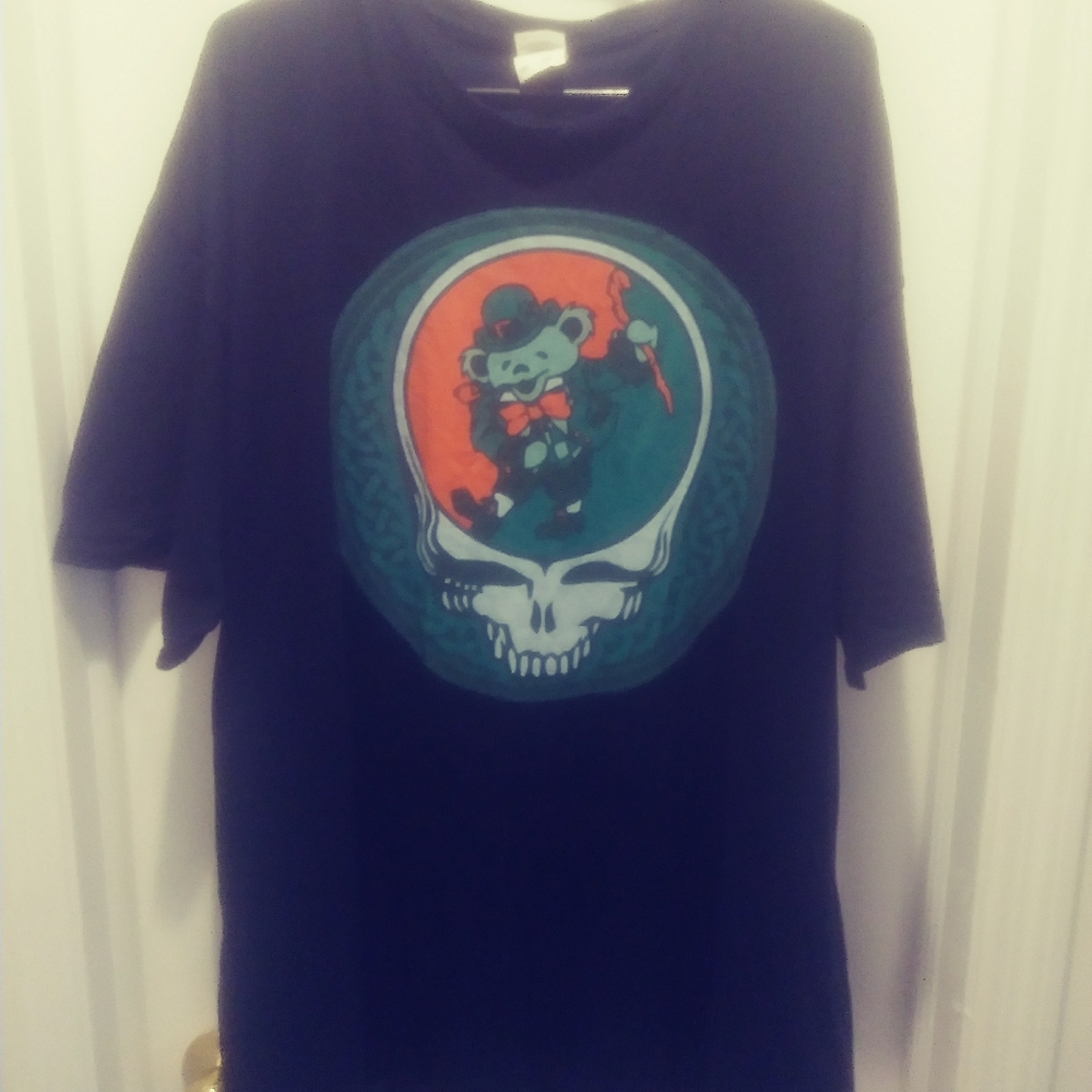 Grateful Dead Dancing Bear Leprechaun Steel Your Face Skull Black 3XL T Shirt